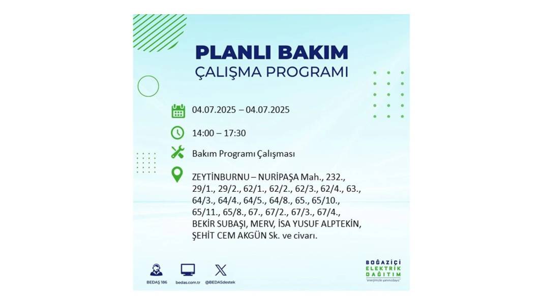 BÜYÜK KESİNTİ YAŞANACAK: BEDAŞ 4 Temmuz Cuma elektrik kesintisi yaşayacak ilçeleri sıraladı. Elektrikler ne zaman gelecek? 9