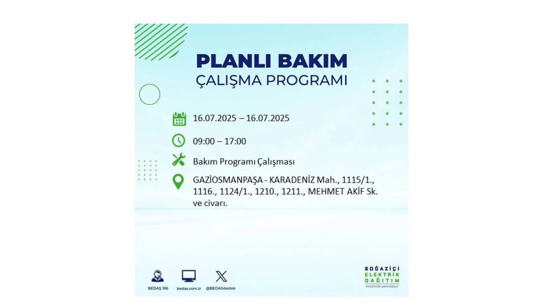 KARANLIĞA HAPSOLACAKLAR: 16 Temmuz Çarşamba İstanbul elektrik kesintisi. BEDAŞ o ilçeleri teker teker uyardı! 39