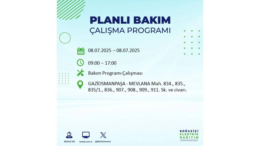 O İLÇELER KARANLIĞA GÖMÜLECEK: BEDAŞ 8 Temmuz Salı elektrik kesintisi yaşayacak ilçeleri sıraladı. Elektrikler ne zaman gelecek? 36
