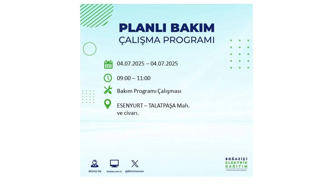 BÜYÜK KESİNTİ YAŞANACAK: BEDAŞ 4 Temmuz Cuma elektrik kesintisi yaşayacak ilçeleri sıraladı. Elektrikler ne zaman gelecek? 5