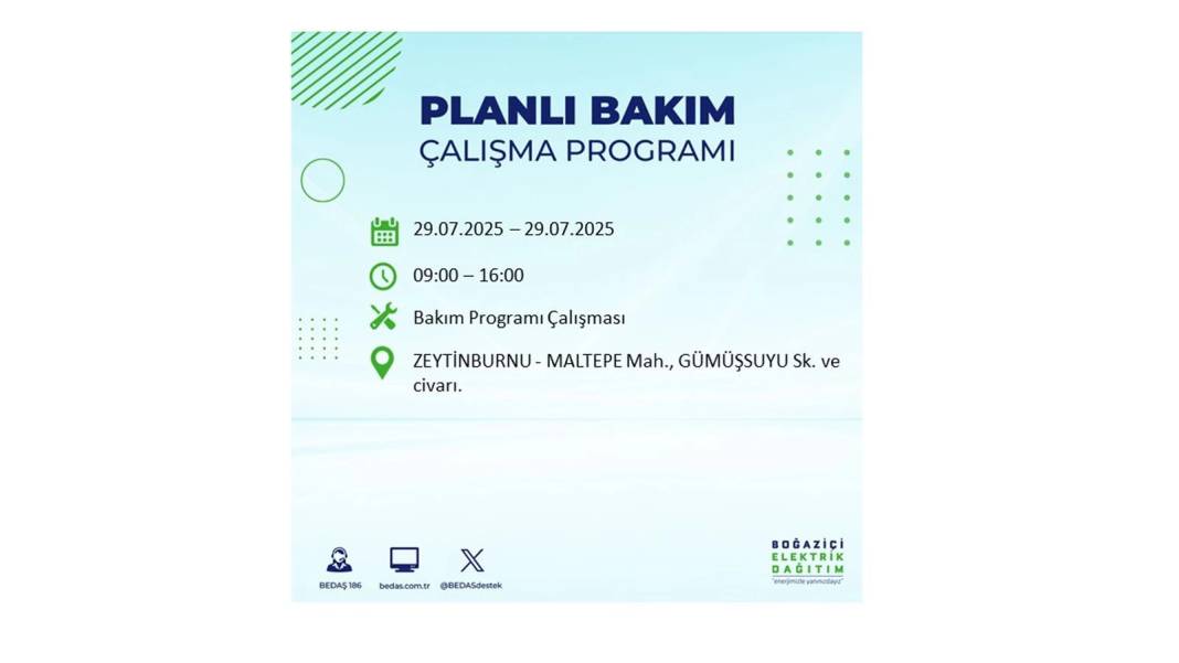 KARANLIĞA GÖMÜLECEKLER: BEDAŞ 29 Temmuz Salı günü elektrik kesintisi yaşayacak ilçeleri sıraladı. Elektrikler ne zaman gelecek? 1