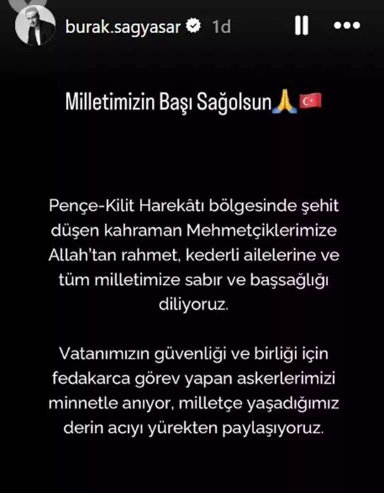Türkiye şehitlerine ağlıyor: Ünlü isimlerden taziye mesajları yağdı 4