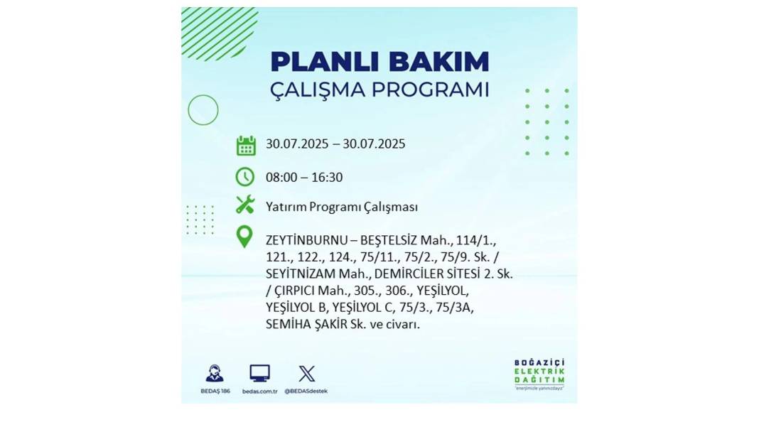 O İLÇELER KARANLIĞA GÖMÜLECEK: BEDAŞ 30 Temmuz Çarşamba elektrik kesintisi yaşayacak ilçeleri sıraladı! 2