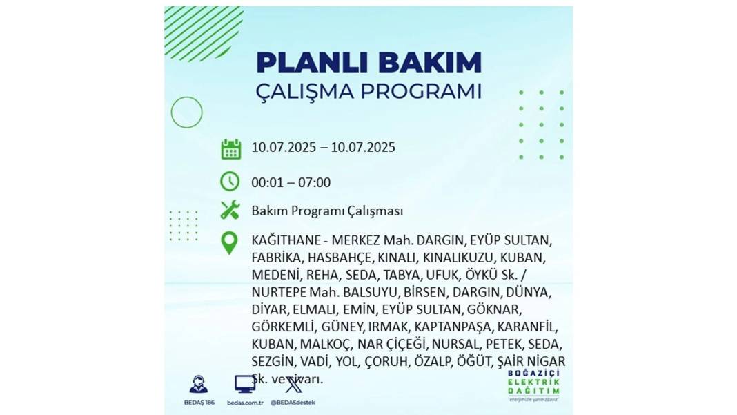 KARANLIĞA HAPSOLACAKLAR: 10 Temmuz Perşembe İstanbul elektrik kesintisi. BEDAŞ o ilçeleri teker teker uyardı! 21