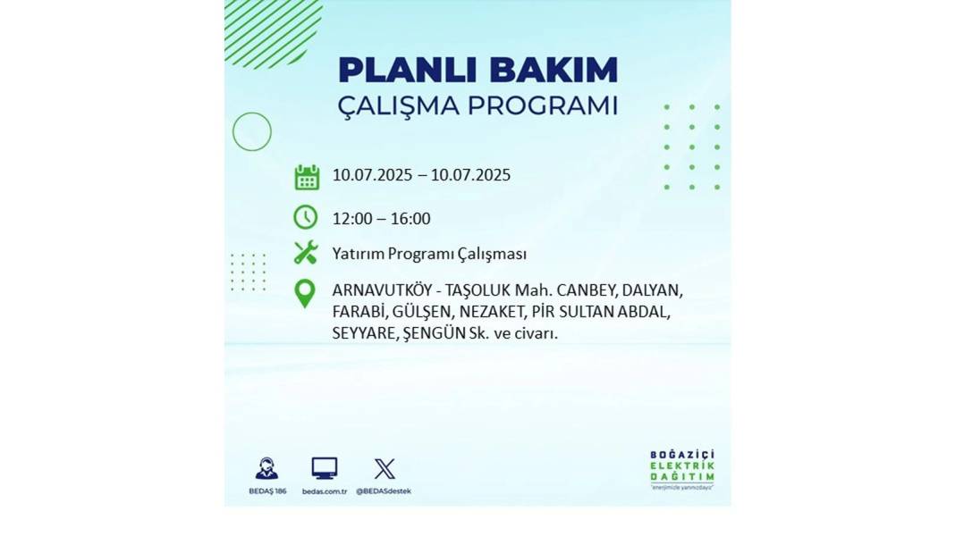 KARANLIĞA HAPSOLACAKLAR: 10 Temmuz Perşembe İstanbul elektrik kesintisi. BEDAŞ o ilçeleri teker teker uyardı! 83