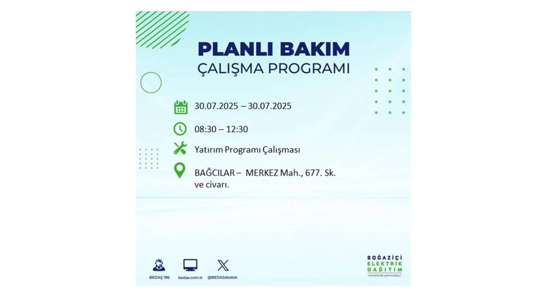 O İLÇELER KARANLIĞA GÖMÜLECEK: BEDAŞ 30 Temmuz Çarşamba elektrik kesintisi yaşayacak ilçeleri sıraladı! 63