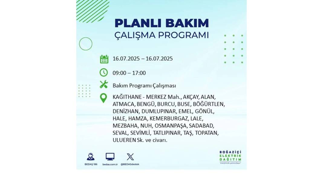 KARANLIĞA HAPSOLACAKLAR: 16 Temmuz Çarşamba İstanbul elektrik kesintisi. BEDAŞ o ilçeleri teker teker uyardı! 35