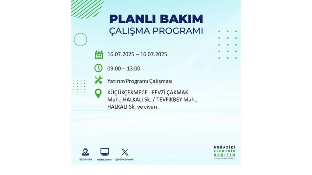 KARANLIĞA HAPSOLACAKLAR: 16 Temmuz Çarşamba İstanbul elektrik kesintisi. BEDAŞ o ilçeleri teker teker uyardı! 36