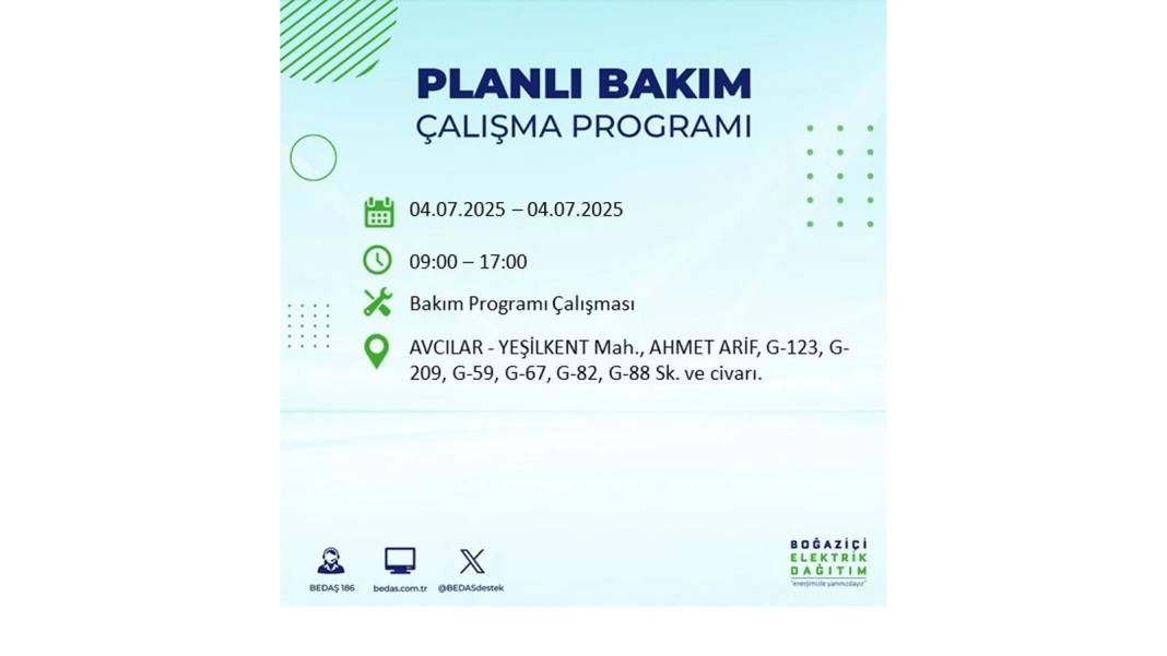 BÜYÜK KESİNTİ YAŞANACAK: BEDAŞ 4 Temmuz Cuma elektrik kesintisi yaşayacak ilçeleri sıraladı. Elektrikler ne zaman gelecek? 2