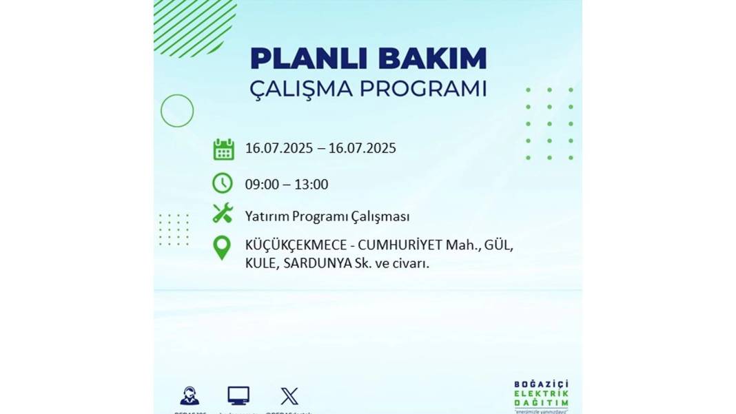 KARANLIĞA HAPSOLACAKLAR: 16 Temmuz Çarşamba İstanbul elektrik kesintisi. BEDAŞ o ilçeleri teker teker uyardı! 32