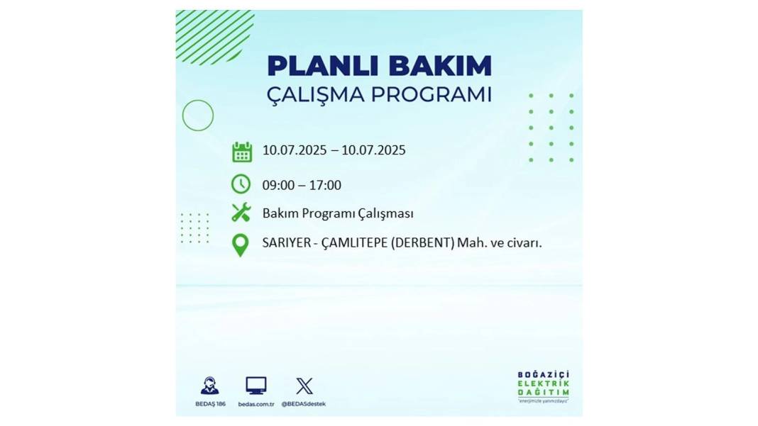 KARANLIĞA HAPSOLACAKLAR: 10 Temmuz Perşembe İstanbul elektrik kesintisi. BEDAŞ o ilçeleri teker teker uyardı! 15