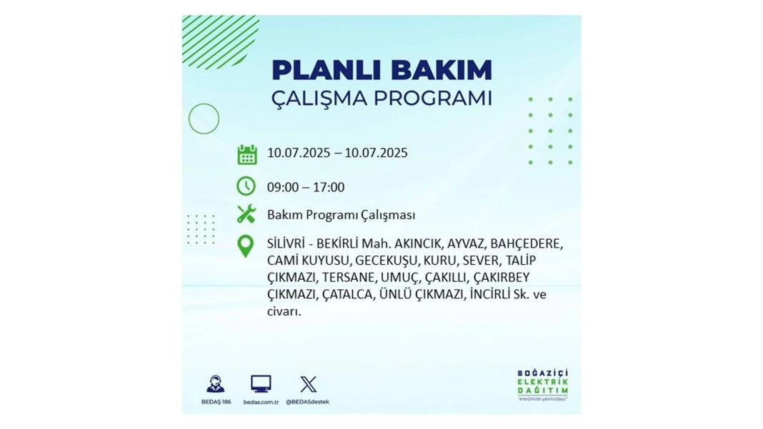 KARANLIĞA HAPSOLACAKLAR: 10 Temmuz Perşembe İstanbul elektrik kesintisi. BEDAŞ o ilçeleri teker teker uyardı! 11