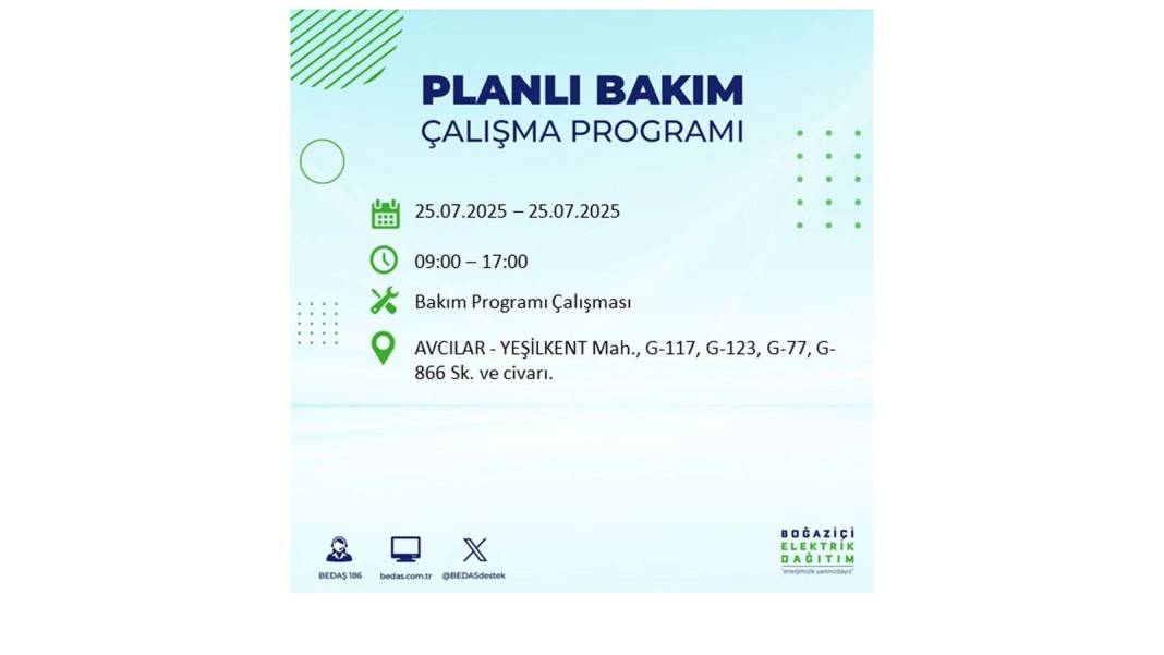 O İLÇELERDE ELEKTRİK OLMAYACAK: BEDAŞ 25 Temmuz Cuma elektrik kesintisi yaşayacak ilçeler belli oldu! 68