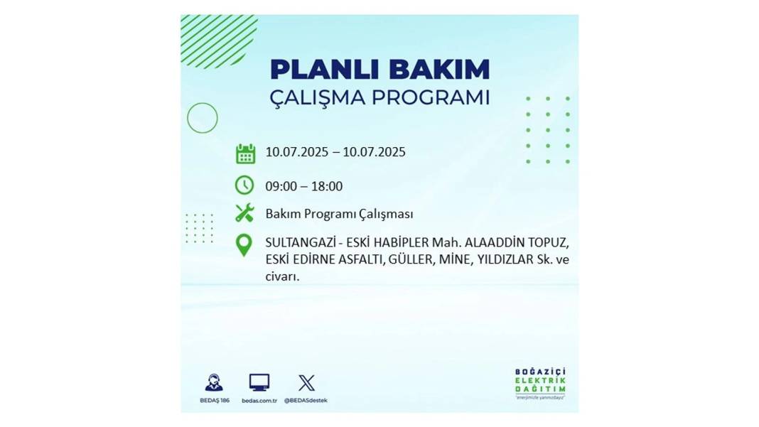 KARANLIĞA HAPSOLACAKLAR: 10 Temmuz Perşembe İstanbul elektrik kesintisi. BEDAŞ o ilçeleri teker teker uyardı! 5