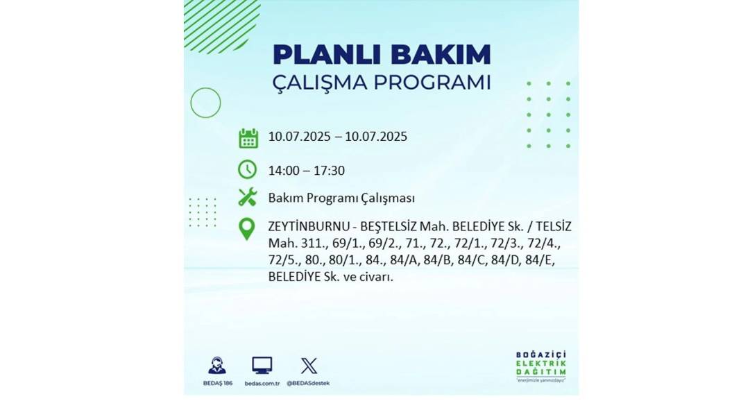 KARANLIĞA HAPSOLACAKLAR: 10 Temmuz Perşembe İstanbul elektrik kesintisi. BEDAŞ o ilçeleri teker teker uyardı! 2