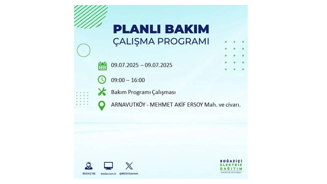 SAATLERCE ELEKTRİK OLMAYACAK: BEDAŞ 9 Temmuz Çarşamba elektrik kesintisi yaşayacak ilçeleri sıraladı! 83
