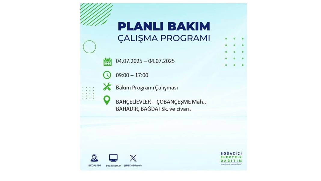 BÜYÜK KESİNTİ YAŞANACAK: BEDAŞ 4 Temmuz Cuma elektrik kesintisi yaşayacak ilçeleri sıraladı. Elektrikler ne zaman gelecek? 65