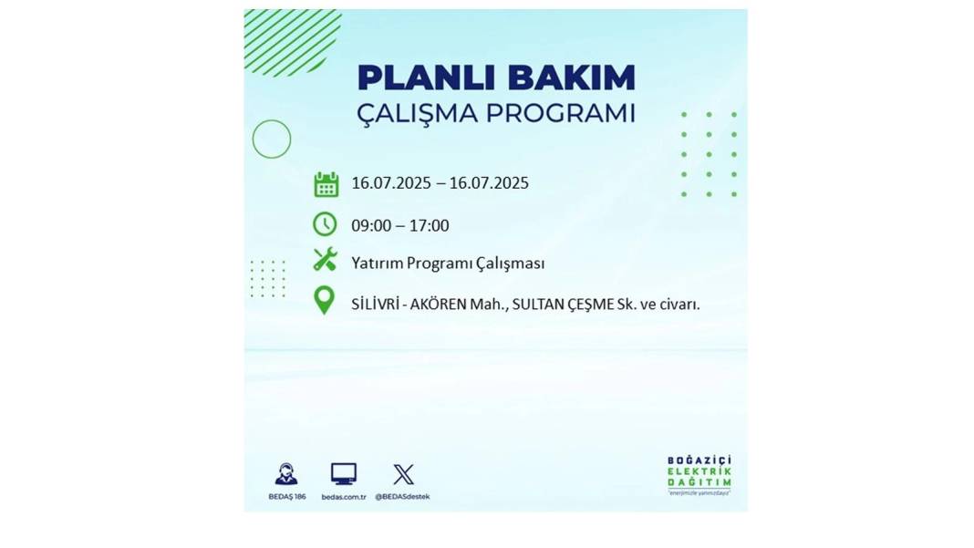 KARANLIĞA HAPSOLACAKLAR: 16 Temmuz Çarşamba İstanbul elektrik kesintisi. BEDAŞ o ilçeleri teker teker uyardı! 14