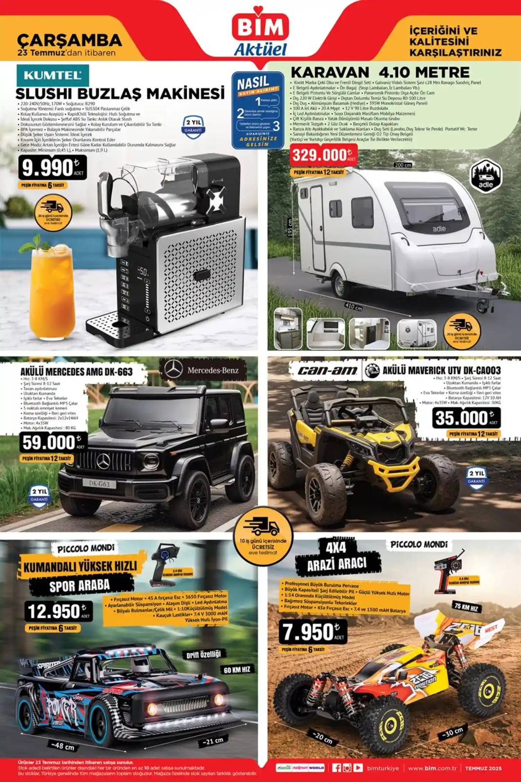 BİM'E ÇEKME KARAVAN, BUZLAŞ MAKİNESİ VE AKÜLÜ MERCEDES GELİYOR: BİM 22 Temmuz aktüel kataloğunu duyurdu! 1