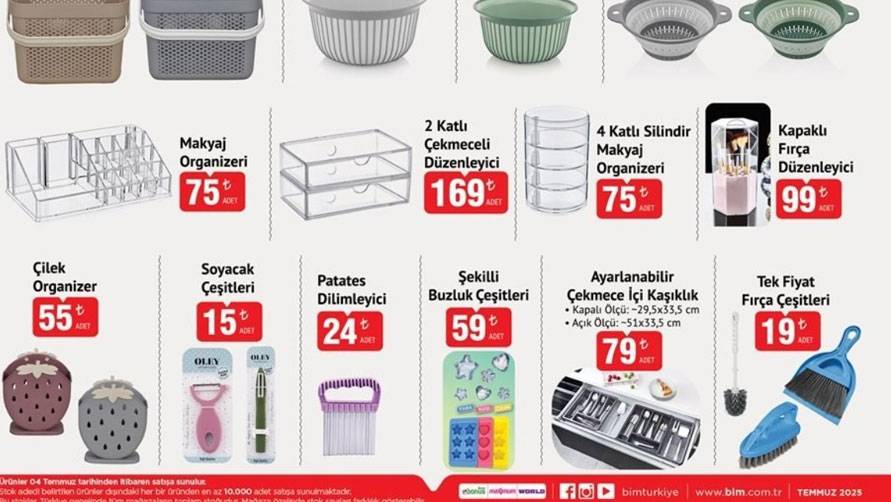 BİM 4 TEMMUZ'DA AKTÜEL KATALOĞUNU YAYINLADI: Temizlik seti 349 TL 10