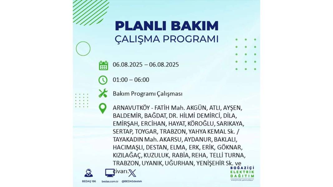 BÜYÜK KESİNTİ OLACAK: BEDAŞ 6 Ağustos Çarşamba elektrik kesintisi yaşayacak ilçeleri sıraladı. Elektrikler ne zaman gelecek? 72