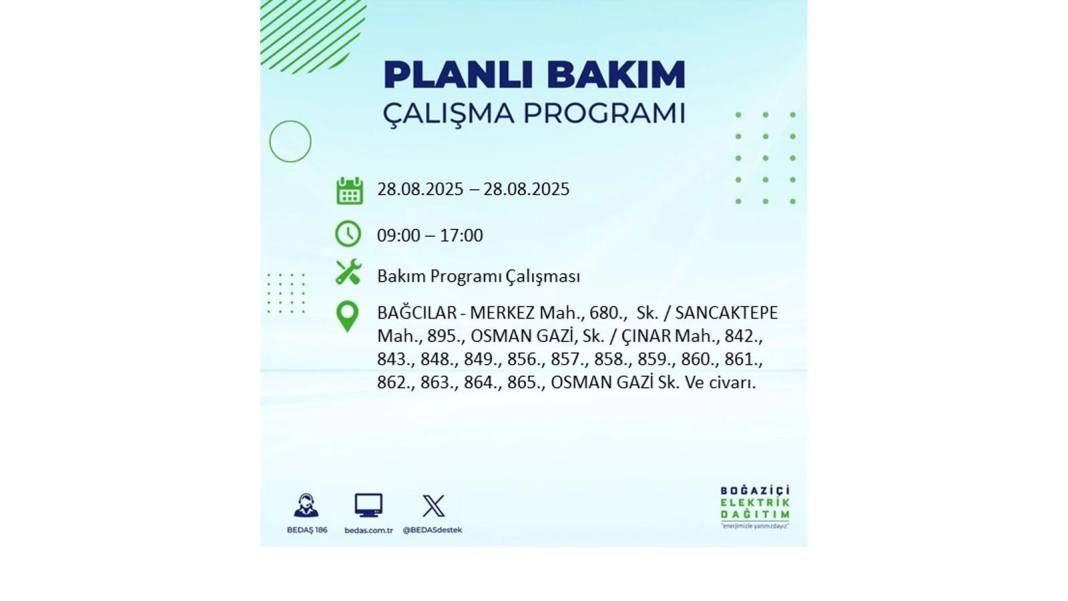 Karanlığa gömülecekler: 28 Ağustos Perşembe İstanbul'da elektrik kesintisi yaşayacak ilçeler belli oldu! 63
