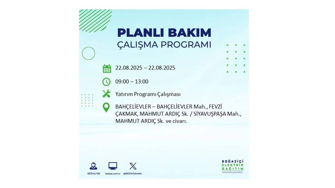 O ilçelerde elektrik olmayacak: BEDAŞ 22 Ağustos Cuma günü elektrik kesintisi yaşayacak ilçeleri sıraladı! 44