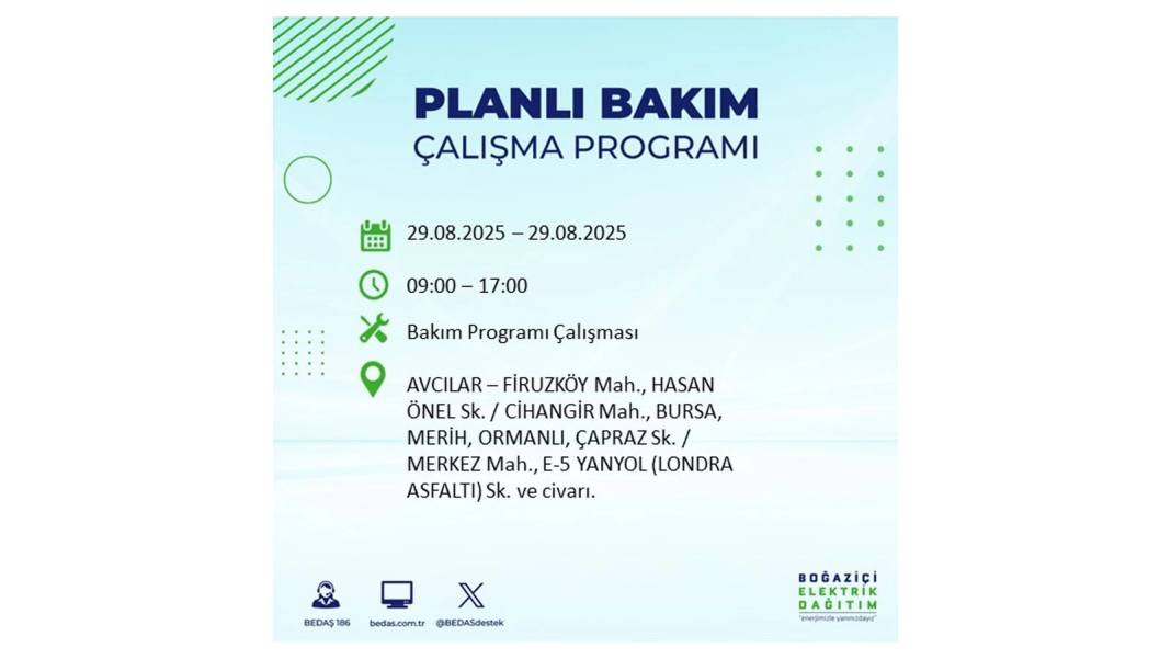 O ilçelerde elektrik olmayacak: BEDAŞ 29 Ağustos Cuma günü elektrik kesintisi yaşayacak ilçeleri sıraladı! 70