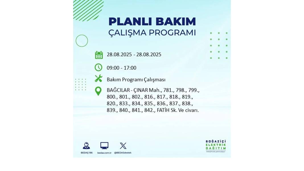 Karanlığa gömülecekler: 28 Ağustos Perşembe İstanbul'da elektrik kesintisi yaşayacak ilçeler belli oldu! 62