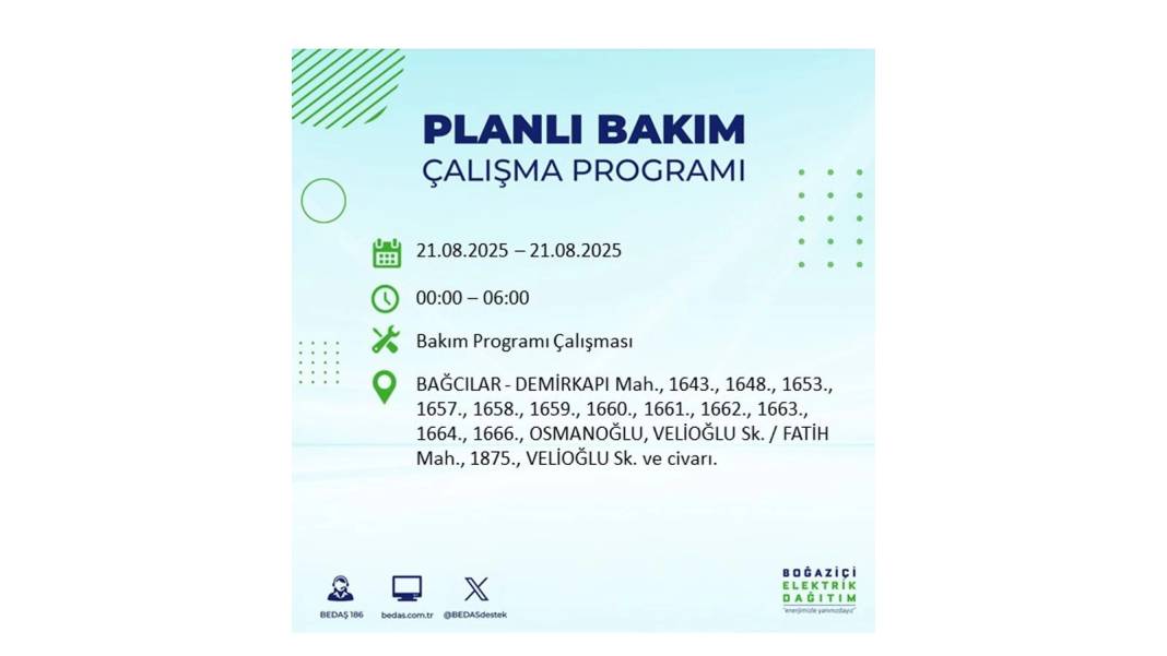O ilçelerde elektrik olmayacak: BEDAŞ 21 Ağustos Perşembe günü elektrik kesintisi yaşayacak ilçeleri sıraladı! 37