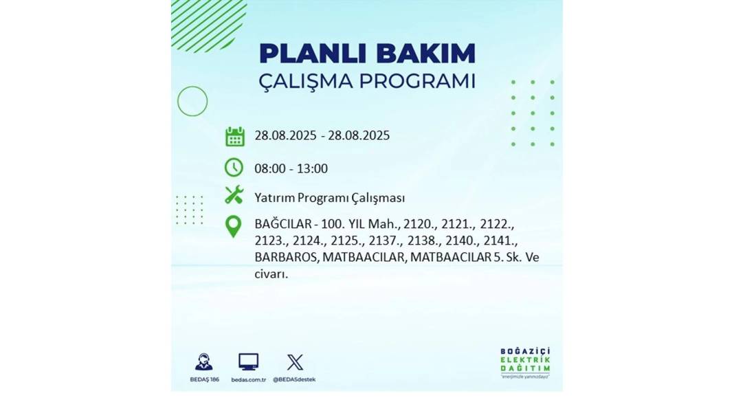 Karanlığa gömülecekler: 28 Ağustos Perşembe İstanbul'da elektrik kesintisi yaşayacak ilçeler belli oldu! 58