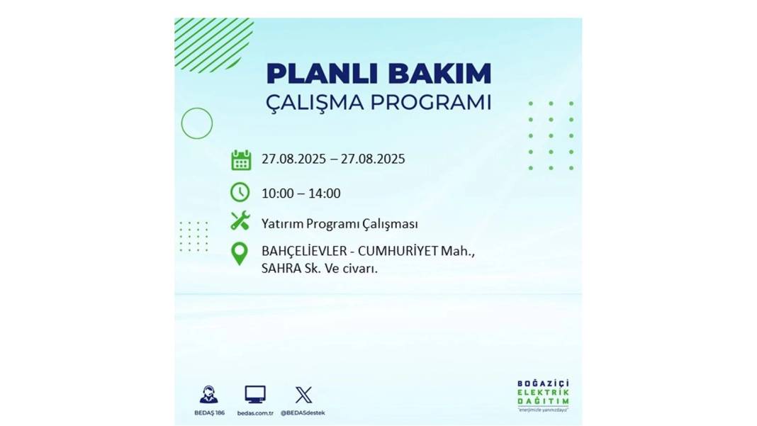 O ilçelerde elektrik olmayacak: BEDAŞ 27 Ağustos Çarşamba günü elektrik kesintisi yaşayacak ilçeleri sıraladı! 71