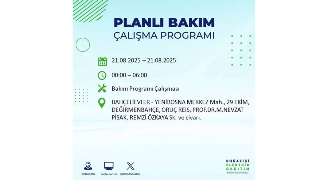 O ilçelerde elektrik olmayacak: BEDAŞ 21 Ağustos Perşembe günü elektrik kesintisi yaşayacak ilçeleri sıraladı! 35