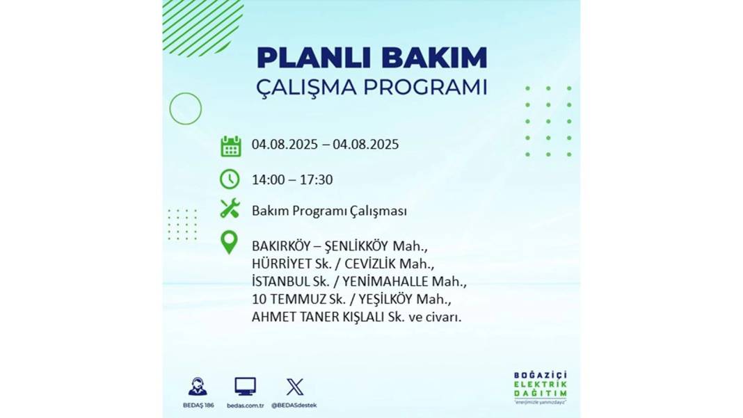 BÜYÜK ELEKTRİK KESİNTİSİ YAŞANACAK: BEDAŞ 4 Ağustos Pazartesi elektrik kesintisi yaşayacak ilçeleri sıraladı! 56