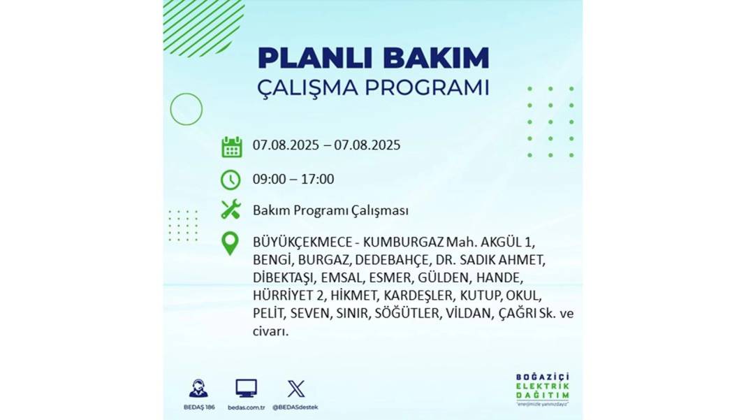 BÜYÜK ELEKTRİK KESİNTİSİ YAŞANACAK: BEDAŞ 7 Ağustos Perşembe elektrik kesintisi. Elektrikler ne zaman gelecek? 79