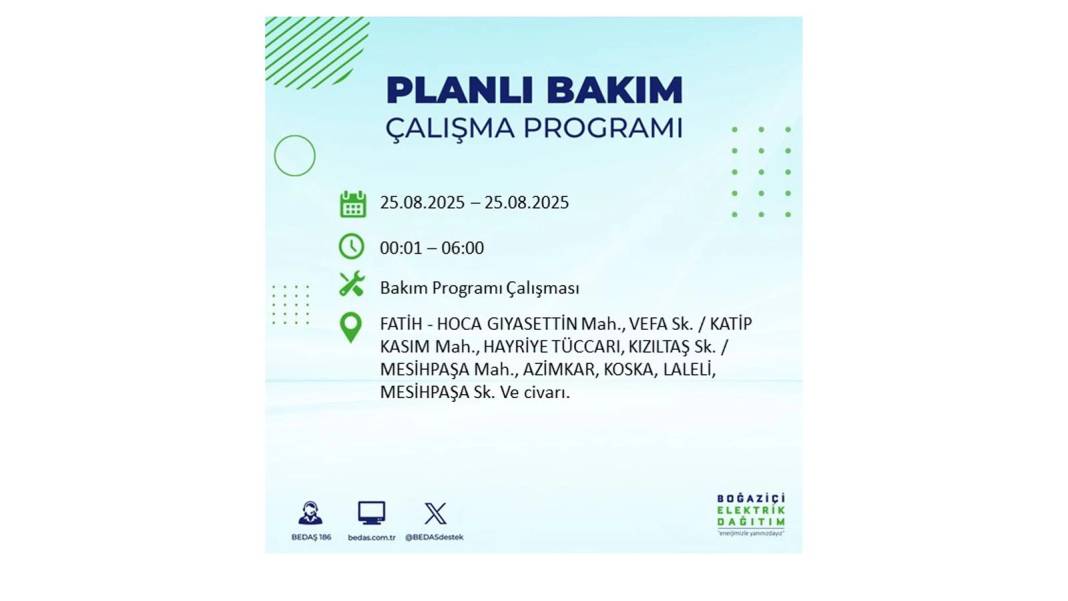 O ilçelerde saatlerce elektrik olmayacak: BEDAŞ 25 Ağustos Pazartesi elektrik kesintisi yaşayacak ilçeleri sıraladı! 26