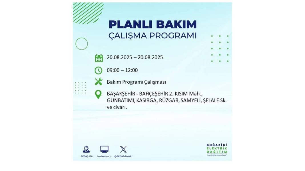 O ilçelerde elektrik olmayacak: BEDAŞ 20 Ağustos Çarşamba elektrik kesintisi yaşayacak ilçeleri sıraladı 46