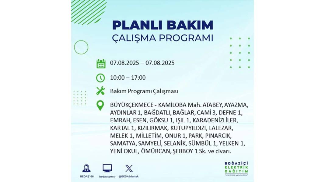 BÜYÜK ELEKTRİK KESİNTİSİ YAŞANACAK: BEDAŞ 7 Ağustos Perşembe elektrik kesintisi. Elektrikler ne zaman gelecek? 78