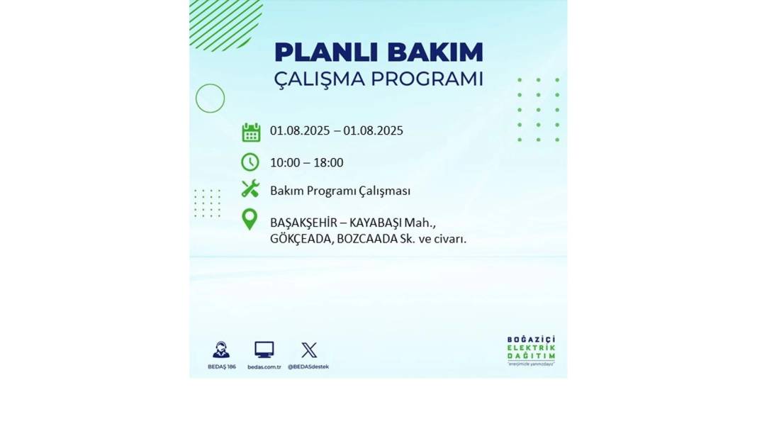 BÜYÜK ELEKTRİK KESİNTİSİ YAŞANACAK: BEDAŞ 1 Ağustos Cuma elektrik kesintisi yaşayacak ilçeleri sıraladı! 47