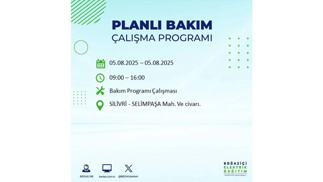 BÜYÜK ELEKTRİK KESİNTİSİ YAŞANACAK: BEDAŞ 5 Ağustos Salı elektrik kesintisi yaşayacak ilçeleri sıraladı! 98