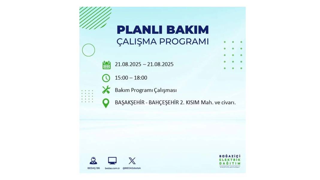 O ilçelerde elektrik olmayacak: BEDAŞ 21 Ağustos Perşembe günü elektrik kesintisi yaşayacak ilçeleri sıraladı! 33