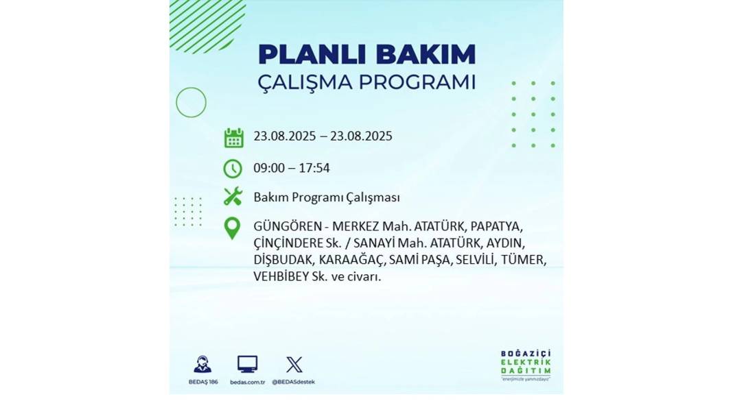 Uzun süre elektrikler olmayacak: BEDAŞ 23 Ağustos Cumartesi elektrik kesintisi yaşayacak ilçeleri sıraladı! 3