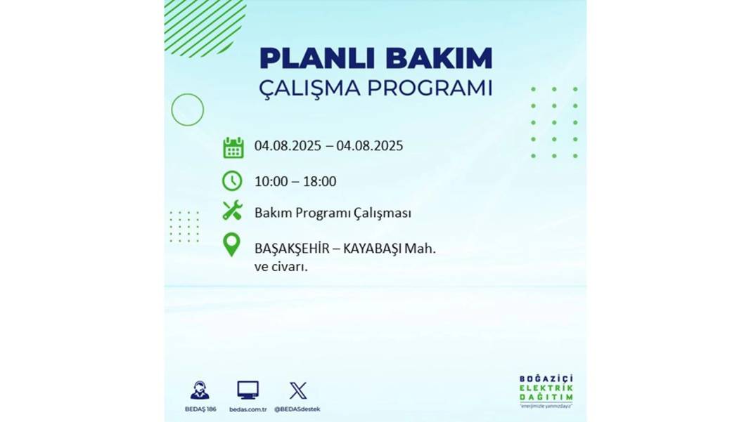 BÜYÜK ELEKTRİK KESİNTİSİ YAŞANACAK: BEDAŞ 4 Ağustos Pazartesi elektrik kesintisi yaşayacak ilçeleri sıraladı! 54