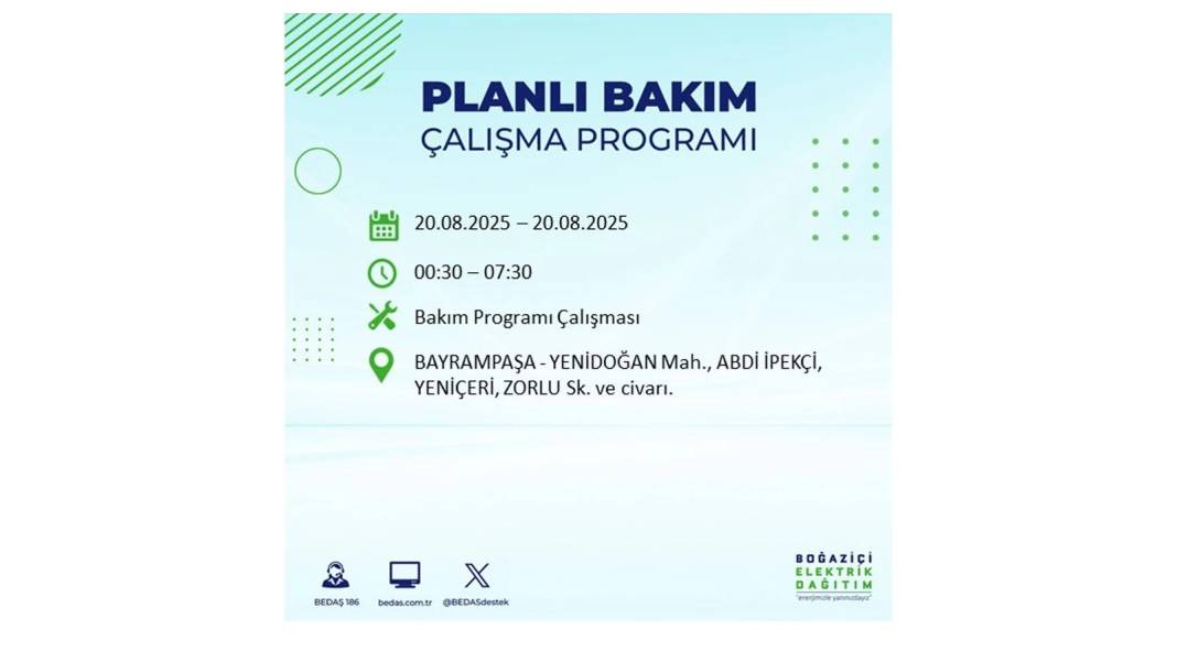 O ilçelerde elektrik olmayacak: BEDAŞ 20 Ağustos Çarşamba elektrik kesintisi yaşayacak ilçeleri sıraladı 43