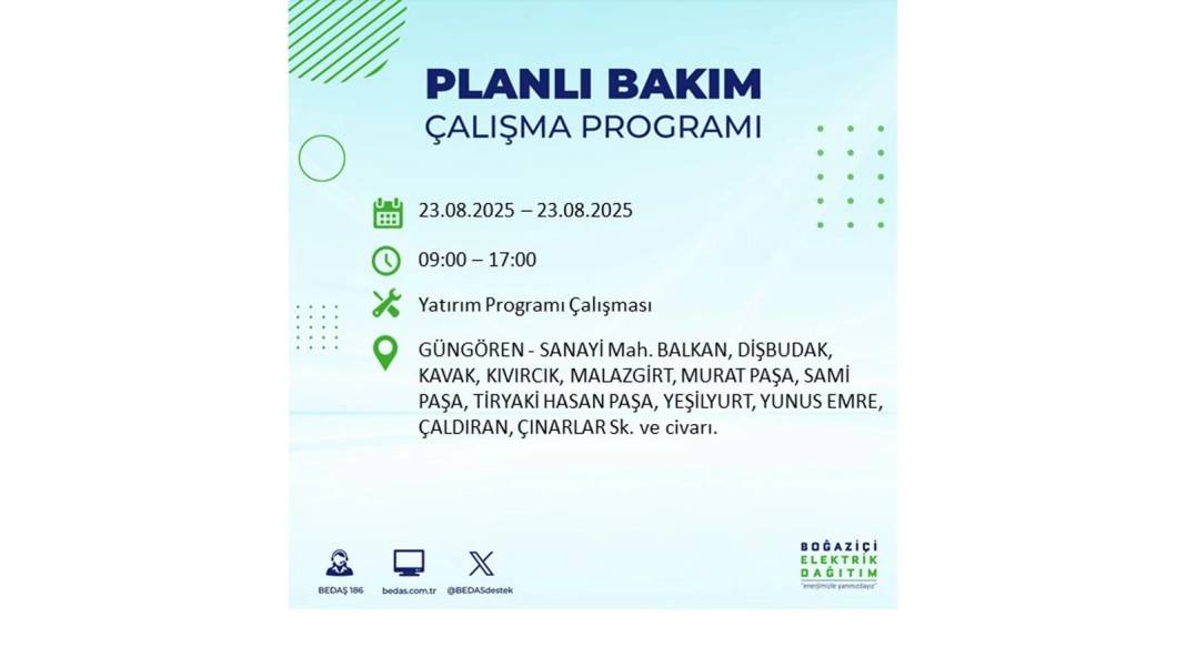 Uzun süre elektrikler olmayacak: BEDAŞ 23 Ağustos Cumartesi elektrik kesintisi yaşayacak ilçeleri sıraladı! 4