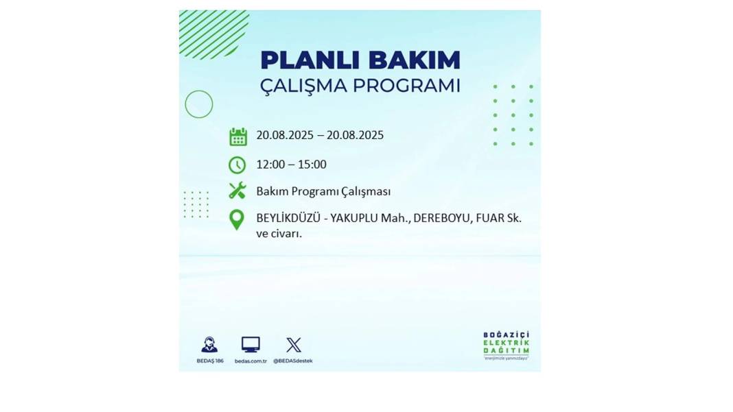 O ilçelerde elektrik olmayacak: BEDAŞ 20 Ağustos Çarşamba elektrik kesintisi yaşayacak ilçeleri sıraladı 45