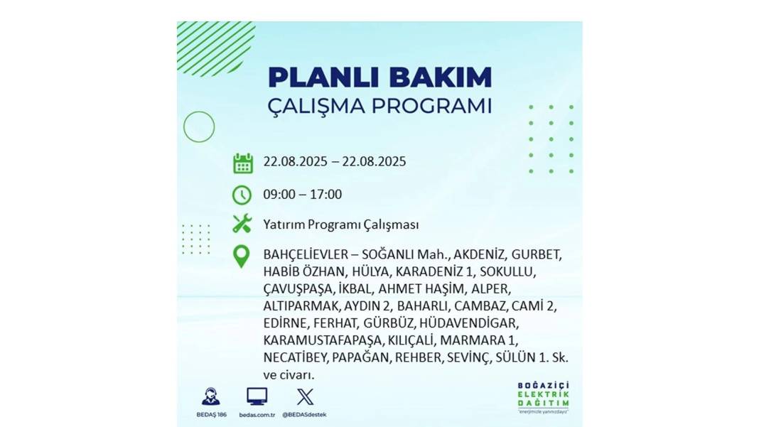 O ilçelerde elektrik olmayacak: BEDAŞ 22 Ağustos Cuma günü elektrik kesintisi yaşayacak ilçeleri sıraladı! 37