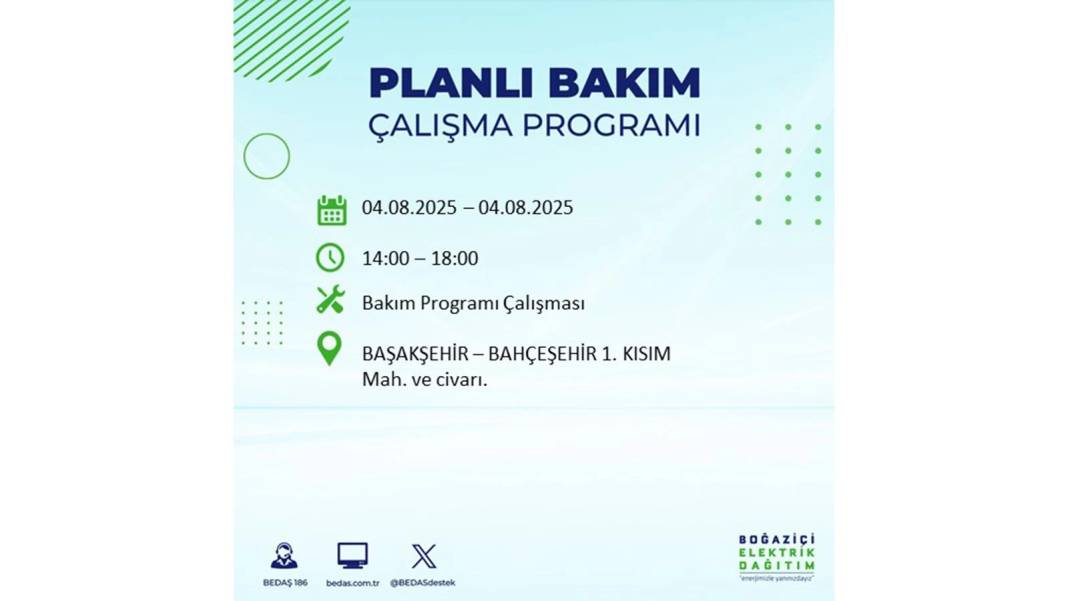 BÜYÜK ELEKTRİK KESİNTİSİ YAŞANACAK: BEDAŞ 4 Ağustos Pazartesi elektrik kesintisi yaşayacak ilçeleri sıraladı! 53