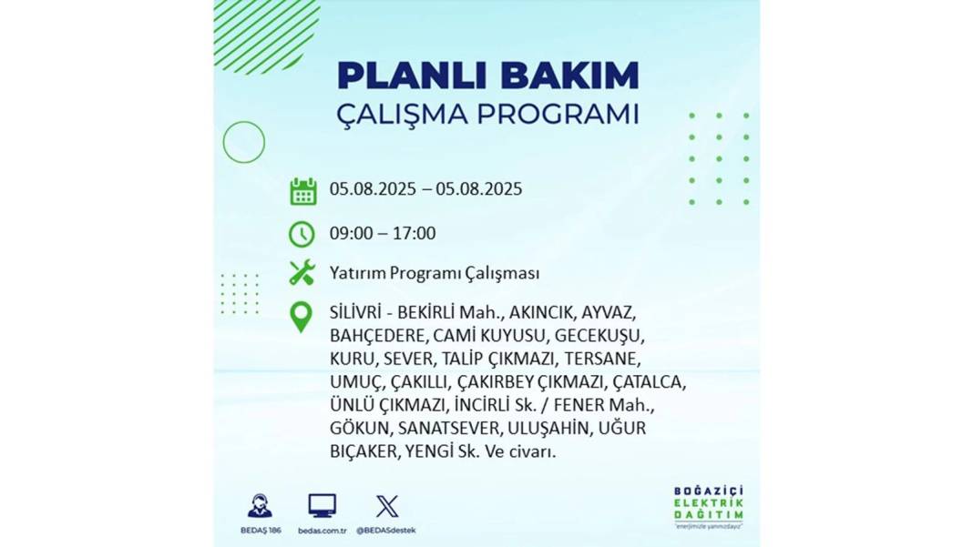 BÜYÜK ELEKTRİK KESİNTİSİ YAŞANACAK: BEDAŞ 5 Ağustos Salı elektrik kesintisi yaşayacak ilçeleri sıraladı! 90