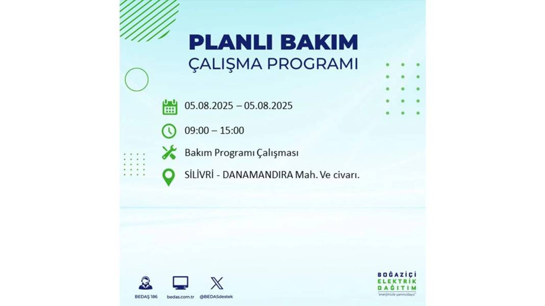 BÜYÜK ELEKTRİK KESİNTİSİ YAŞANACAK: BEDAŞ 5 Ağustos Salı elektrik kesintisi yaşayacak ilçeleri sıraladı! 93